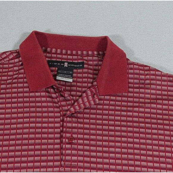 Nike Golf Tiger Woods Collection Polo Shirt Men L Burgundy Performance Stretch‎ - Picture 3 of 11
